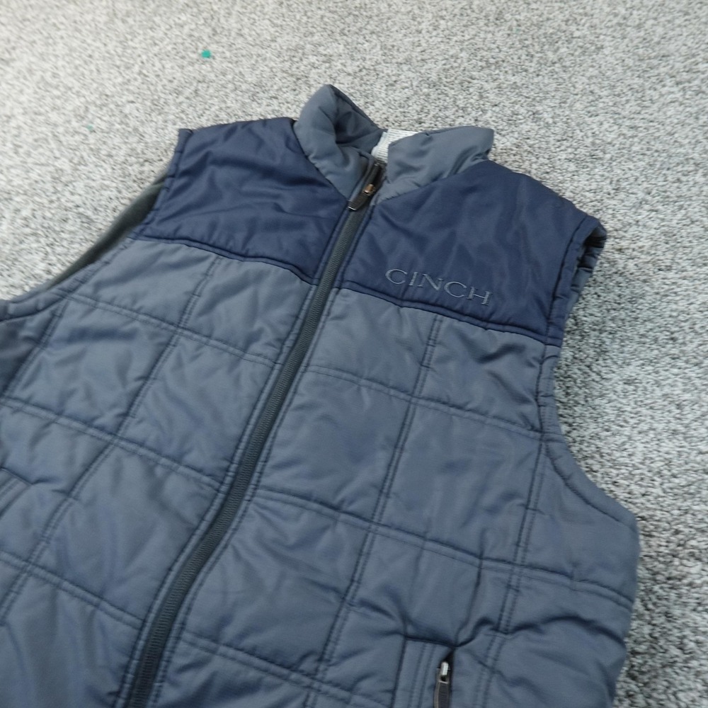 Cinch Vest Mens L Blue Quilted Insulated Full Zip Western Outdoor Work Ranch Top